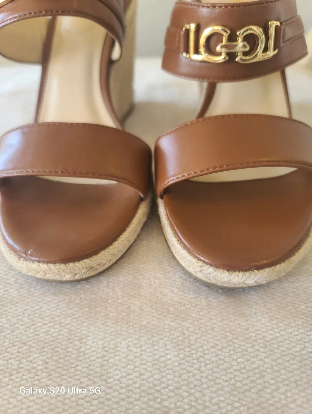 Liz Clairborne Alton Espadrille Wedge Sandals with Gold Accent - Women Size 6.5